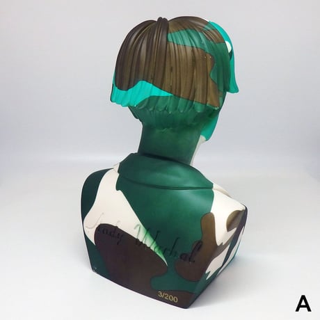 Andy Warhol 12" Bust Vinyl Art Sculpture - Green Camouflage