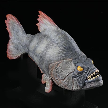 Piranha Prop Replica Model (Latex version) with walnut display stand