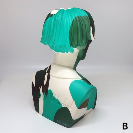 Andy Warhol 12" Bust Vinyl Art Sculpture - Green Camouflage