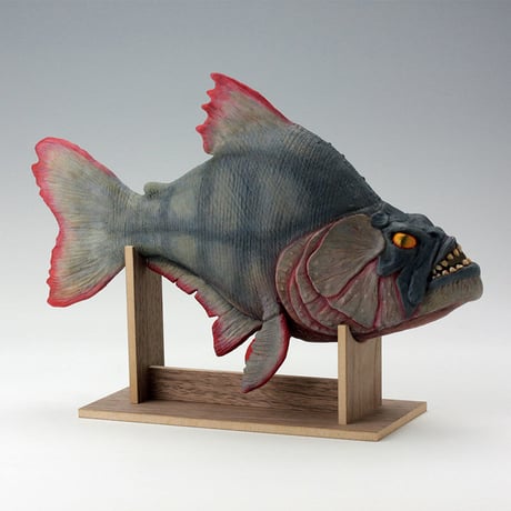 Walnut Display Stand for Piranha Prop Replica Model