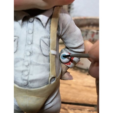 Alex DeLarge of "Clock Work Orange" art toy sculpture by Quyen Dinh