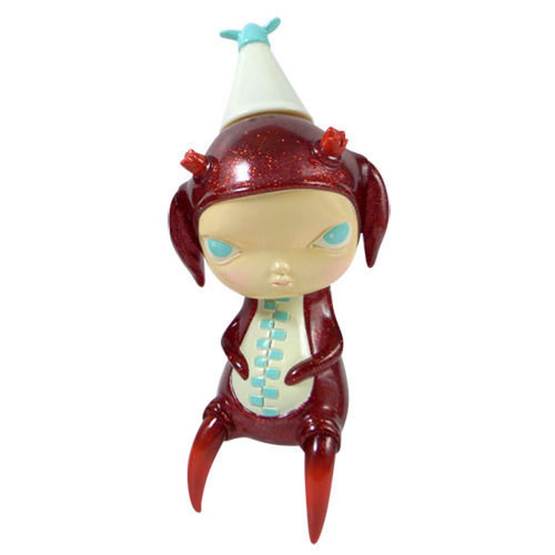 Red Glitter Calliope Jackalope by Kathie Olivas
