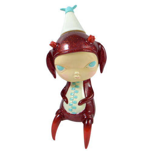 Red Glitter Calliope Jackalope by Kathie Olivas