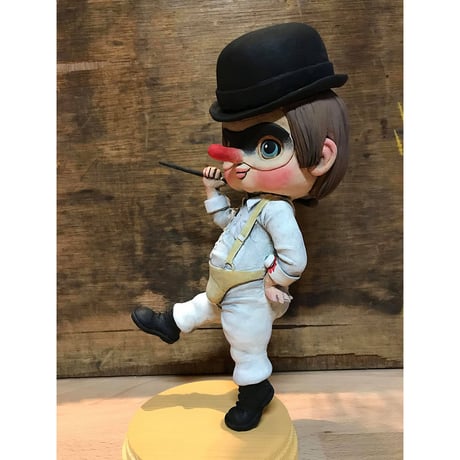 Alex DeLarge of "Clock Work Orange" art toy sculpture by Quyen Dinh