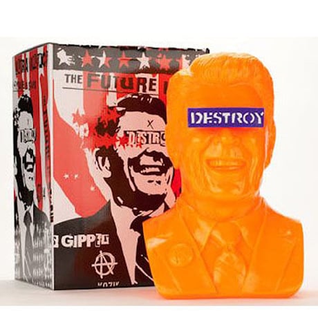 Orange Gipper Reagan Bust by Frank Kozik