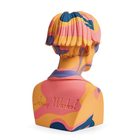 Andy Warhol 12" Bust Vinyl Art Sculpture - Orange Camouflage