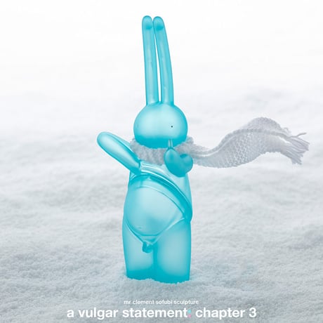 mr clement sofubi sculpture / a vulgar statement chapter 3: blue frosted glass finish