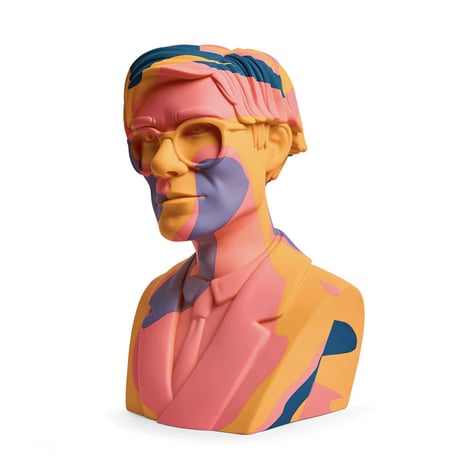 Andy Warhol 12" Bust Vinyl Art Sculpture - Orange Camouflage