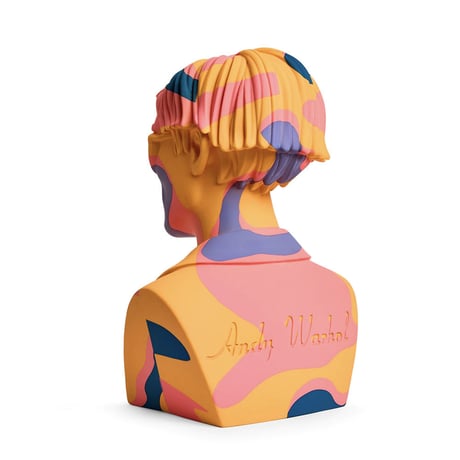 Andy Warhol 12" Bust Vinyl Art Sculpture - Orange Camouflage