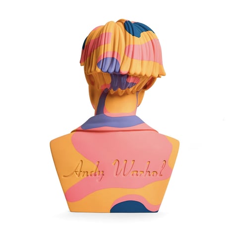 Andy Warhol 12" Bust Vinyl Art Sculpture - Orange Camouflage