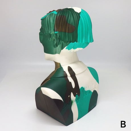 Andy Warhol 12" Bust Vinyl Art Sculpture - Green Camouflage