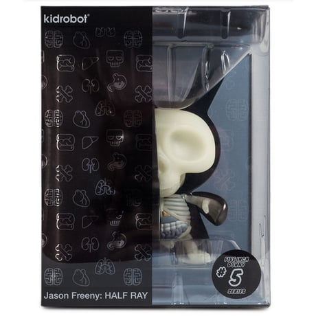 PARALLEL IMPORT: Half Ray Black GID 5" Dunny by Jason Freeny