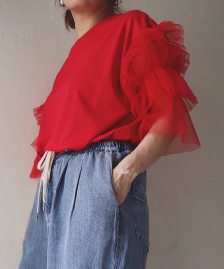 チュールフリルTシャツ