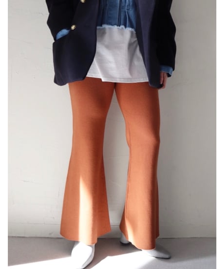 ジャガードニットフレアパンツ