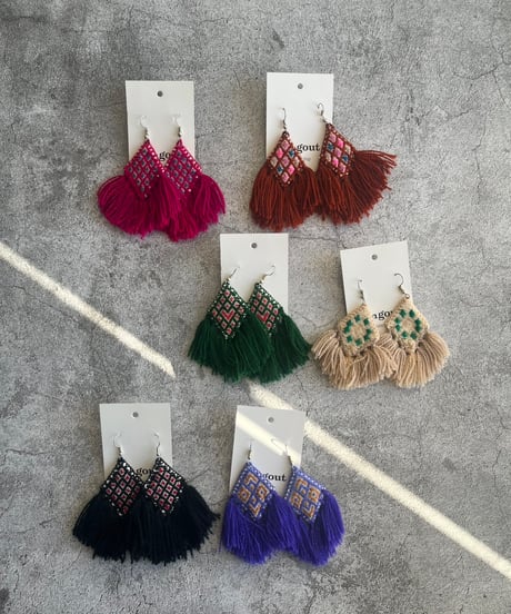 【Mexico】刺繍フリンジピアス