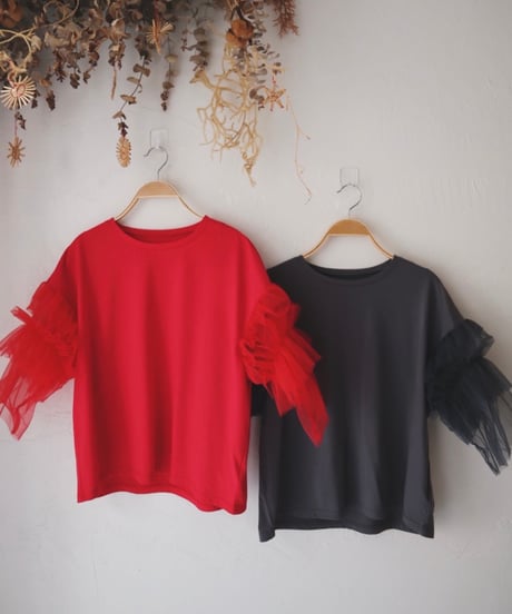 チュールフリルTシャツ