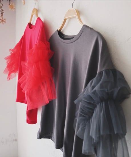 チュールフリルTシャツ