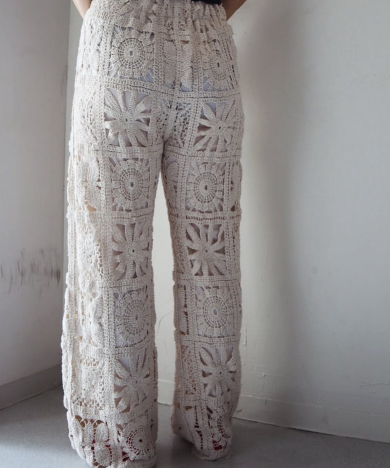 ブロッククロシェニットパンツ | bongout-online