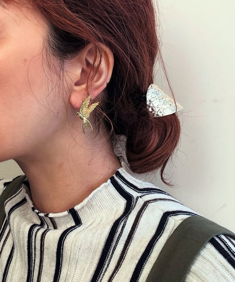 鳥&フラワーフープピアス | bongout-online