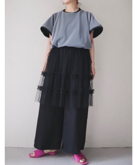 チュールレイヤードパンツ