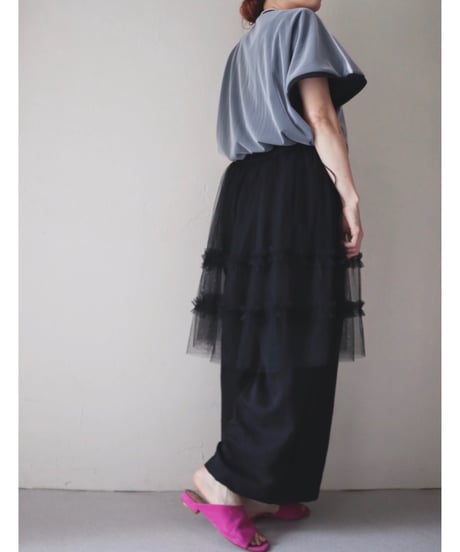 チュールレイヤードパンツ