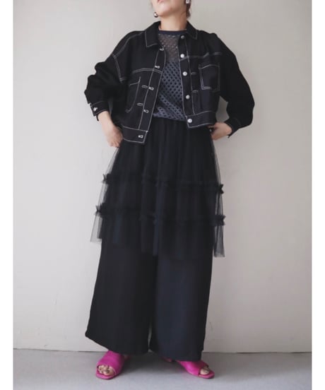 チュールレイヤードパンツ