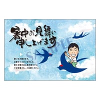 メッセージカード  季節の便り  19-0878（似顔絵ver）／1セット 10枚