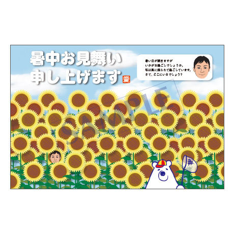 メッセージカード／暑中見舞い／20-0949／1セット（10枚）