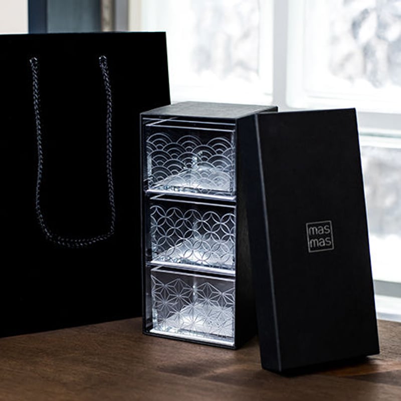 ギフトBOX ロゴ付(黒)】 1合用mas/mas/（マスマス）用（2個又は3個