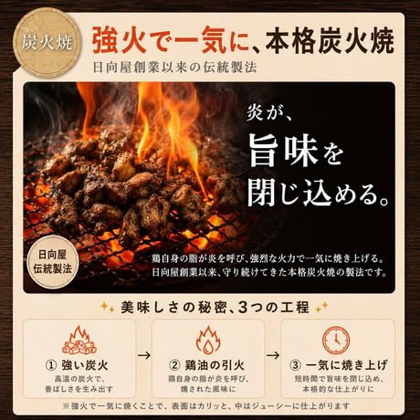 宮崎名物 鶏の炭火焼き 90g×4袋セット|無添加・国産親鶏・常温保存OK【送料無料】