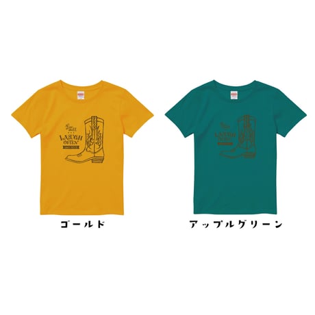 【キッズ・レディース・ ユニセックス】Tシャツ選べる10色“線画ウエスタンブーツ”