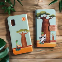 「猫と蛇の太陽祭」手帳型スマホケース【iPhone・Androidほぼ全機種対応】