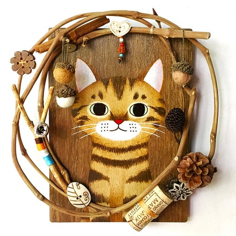 タケコブター様 レジンヘアゴム キジトラ猫ちゃん 桜の小路＆蝶々No