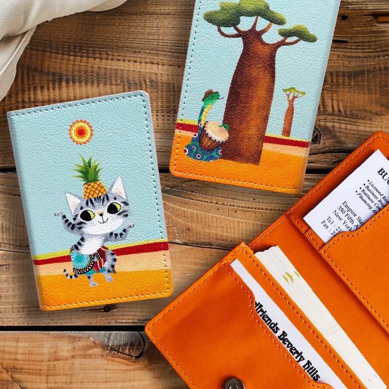 名刺入れ・カードケース「猫と蛇の太陽祭」 | edokolo