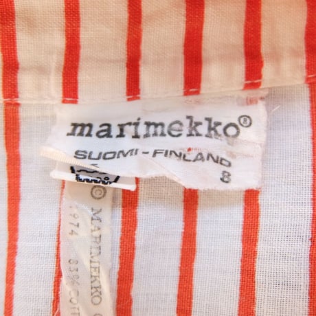 マリメッコ marimekko　ヴィンテージ　立ち襟ブラウス