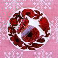 スティグ・リンドベリ Stig Lindberg　レッドアスター　コーヒーカップ＆ソーサー　レア