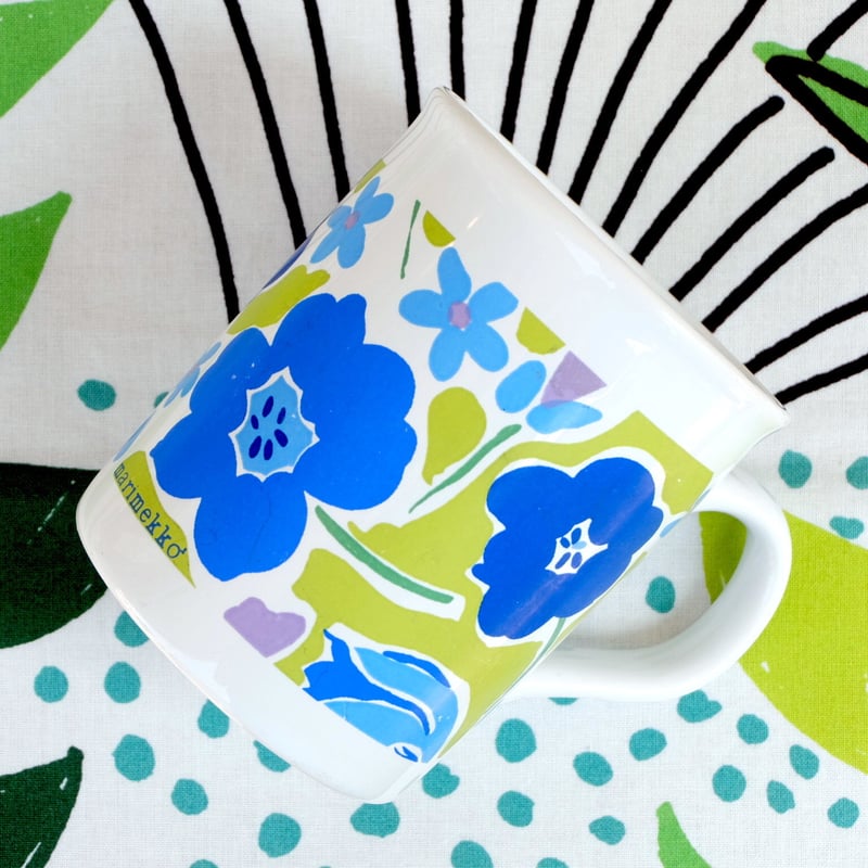 マリメッコ marimekko OLDマグカップ（ブルー花） | chuffy