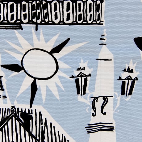 マリメッコ marimekko　＜Helsinki＞キャンバス・ファブリック（水色）50×79cm　日本未入荷