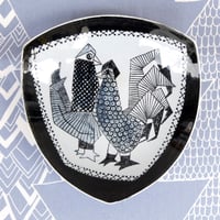 シルヴィア・レウショヴィウス Sylvia Leuchovius　ニワトリ　絵皿