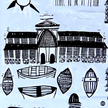 マリメッコ marimekko　＜Helsinki＞ヴィンテージ・ファブリック（水色）