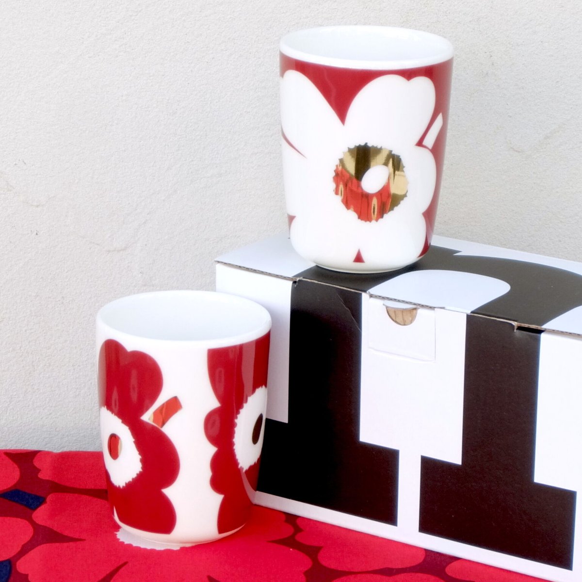 マリメッコ marimekko　＜Juhla Unikko＞トールカップ2個セット　日本限定