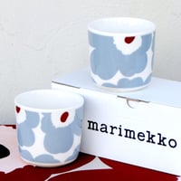 マリメッコ marimekko　＜Unikko＞コーヒーカップ2個セット（ブルーグレー）