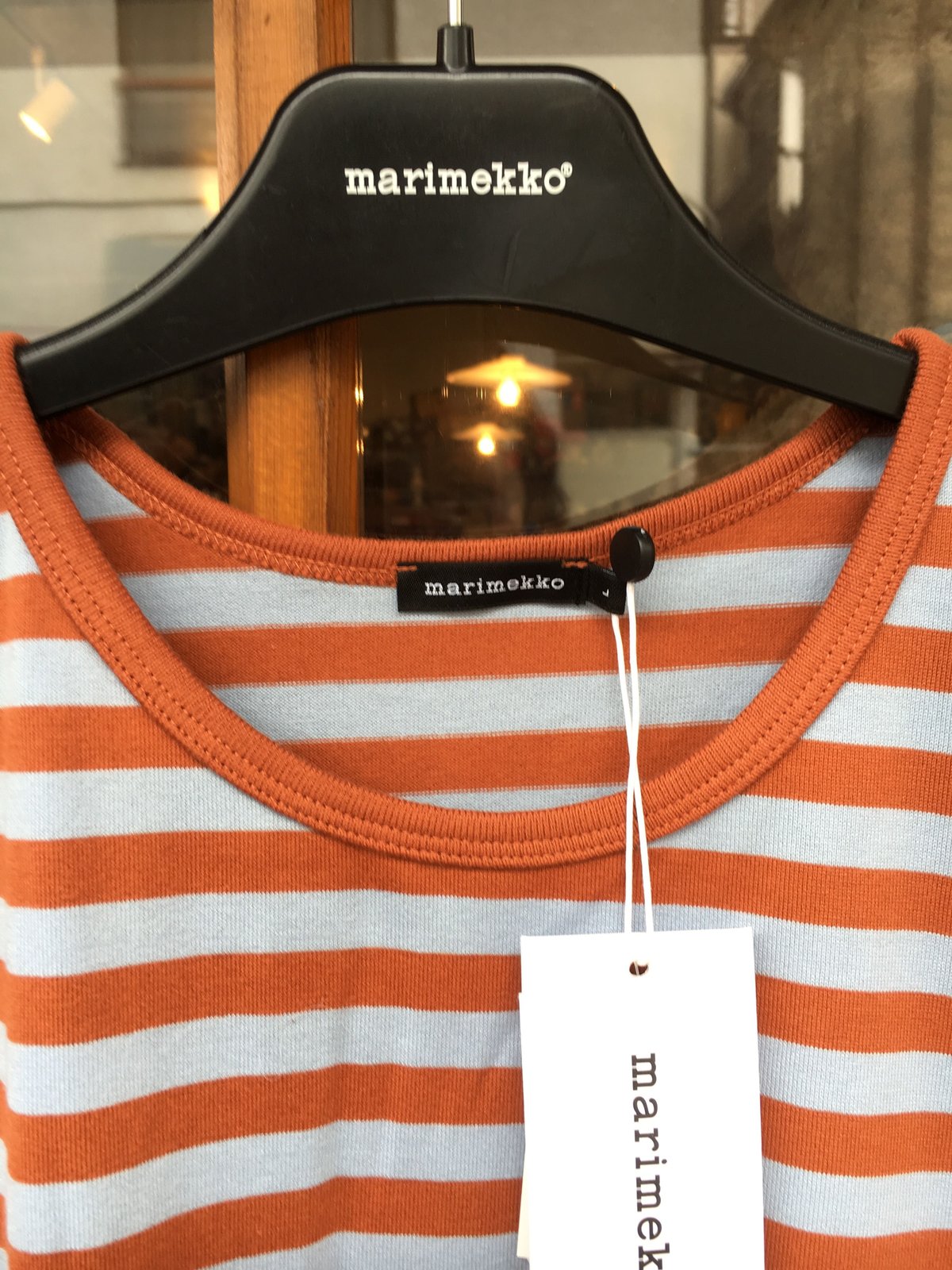 marimekko ARETTA PUNTO 128 ドレス M マリメッコ marimekko ＜aretta＞七分袖ワンピース（オレンジX