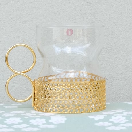 イッタラ Iittala　ツァイッカ　ホルダー付きグラス（クリア×ゴールド）