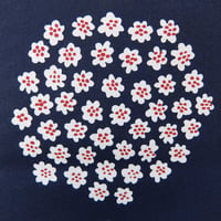 マリメッコ marimekko　＜Puketti＞ファブリック（ネイビー×えんじ）50cm