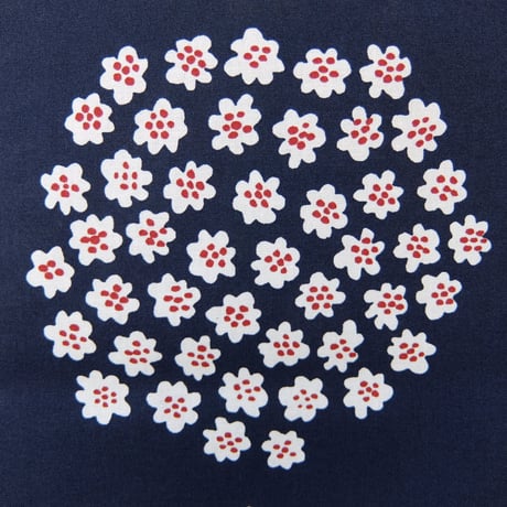マリメッコ marimekko　＜Puketti＞ファブリック（ネイビー×えんじ）50cm