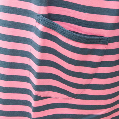 マリメッコ marimekko　＜Tasaraita＞長袖ワンピース（ピンク＆ダークグリーン）