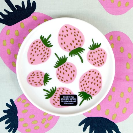 マリメッコ marimekko　＜Mansikka＞プレート13.5cm（ピンク）　アジア限定
