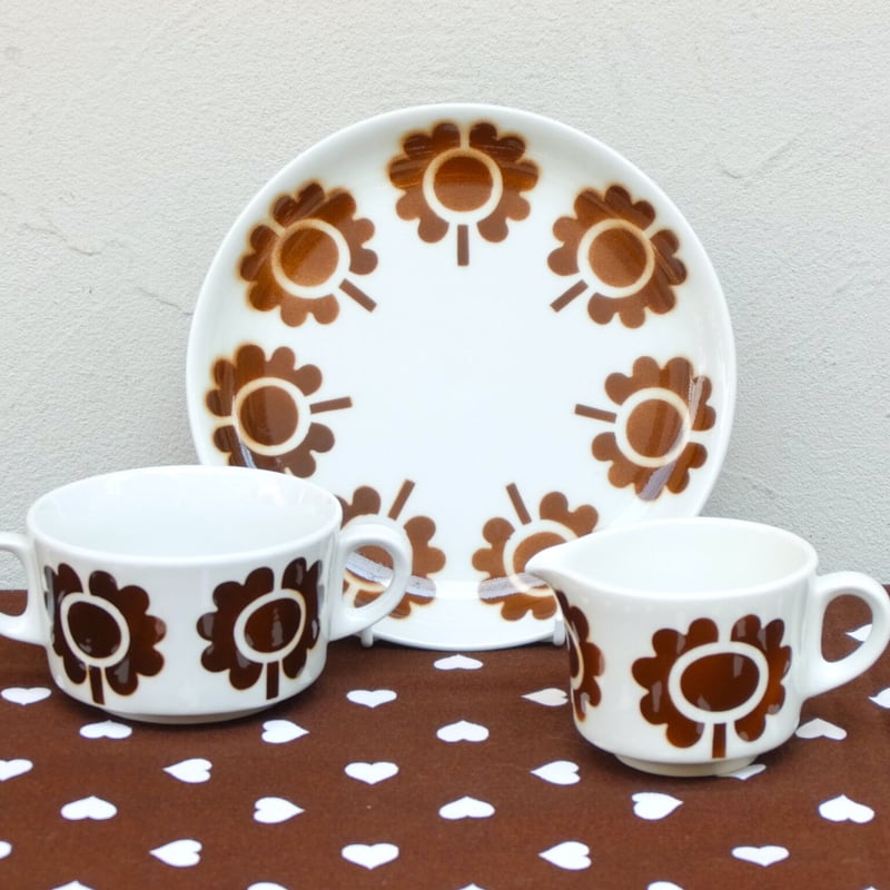 ARABIA アラビア ステンシル（ミランダ）シュガー・ボウル（ブラウン