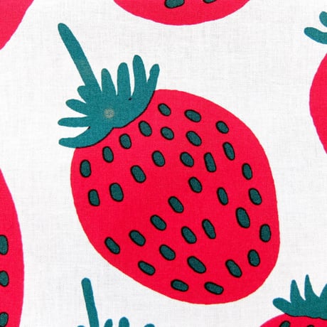 マリメッコ marimekko　＜Pieni Mansikka＞ファブリック（ホワイト）50cm